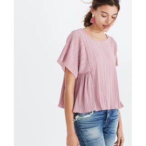 Madewell Mauve Micropleat Top Size L